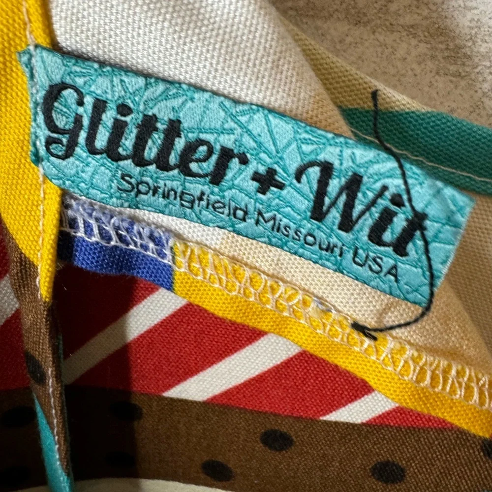 Glitter & Wit Girls Shift Dress Size 4 Colorblock Stripes Polka Dot Boutique